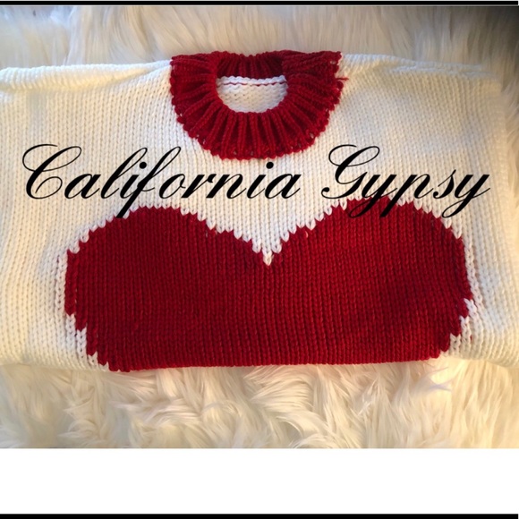 Oversized Knit Heart Chunky Sweater - Picture 3 of 8